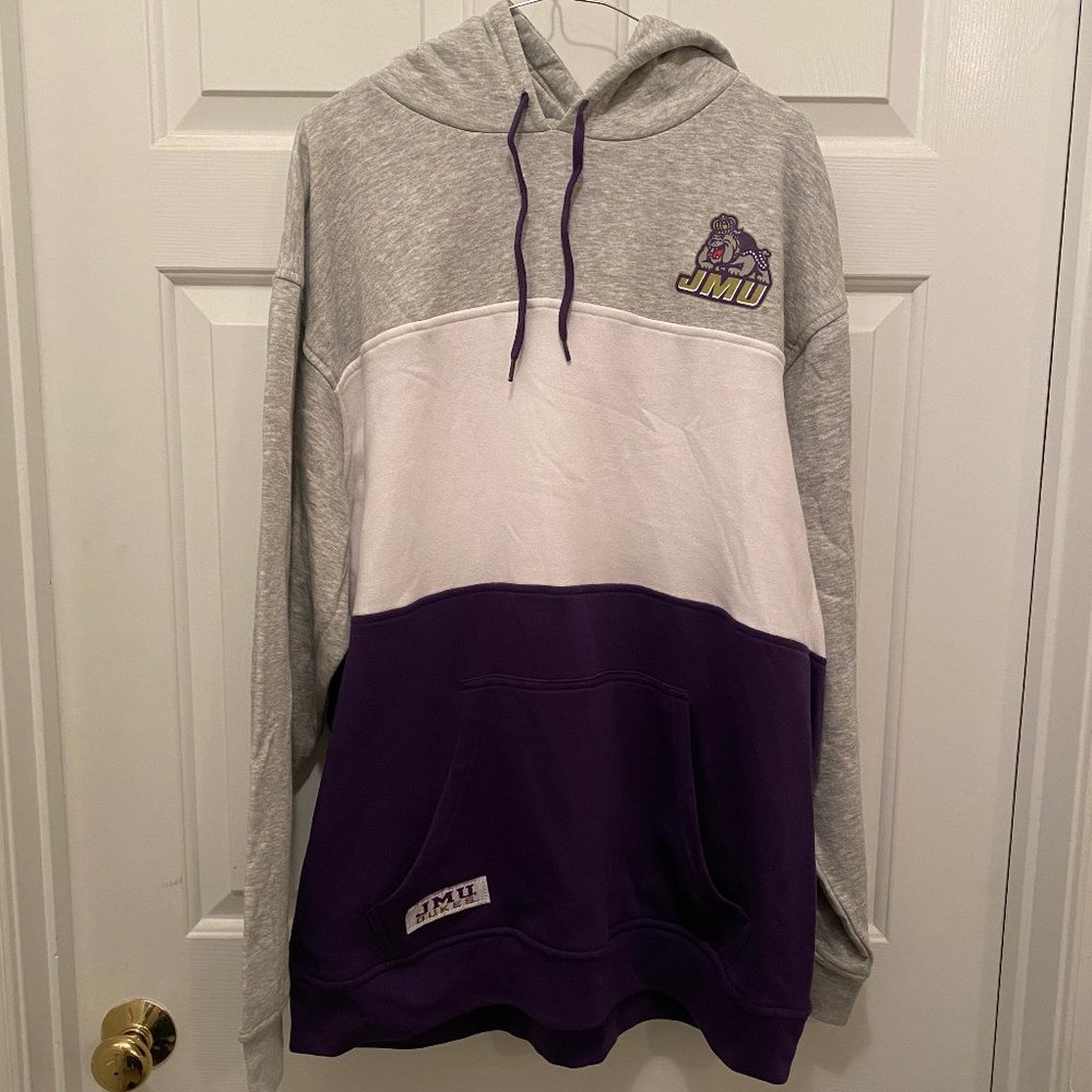 NWT James Madison University JMU Dukes Russell Athletic Hoodie Sweatshirt Medium - Picture 1 of 4